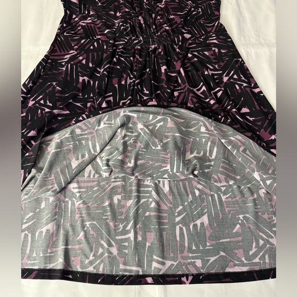 Merona Sleeveless Patterned Black & Purple Flowy Dress - Picture 12 of 13